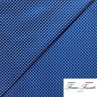 Jacquard 100% soie - Cachemire blanc fond bleu roi
