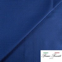 Jacquard 100% soie - Crochet bleu fond noir