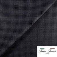 Jacquard 100% soie - Pieds de puces noirs fond gris