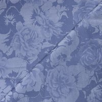 Velours ras coton & élasthanne - Bouquet fleuri ton sur ton bleu