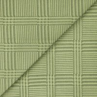 Velours ras coton & élasthanne - Carreaux ton sur ton vert