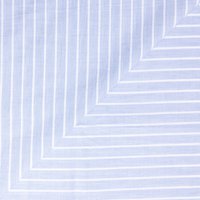 Chambray 100% coton - Rayé blanc et bleu ciel