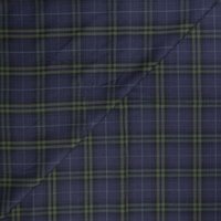 Tissu tailleur clan 100% coton - Carreau vert et marine