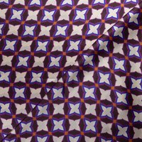 Satin 100% soie - Motif géométrique prune & écru