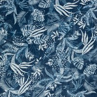Mousseline – Nuit tropicale fond bleu