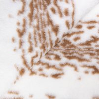 Fausse fourrure mouton (Sherpa) – Animalier camel sur fond écru