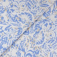 Promotion Tissus de rêve 14% de réduction sur gabardine fleurs bleues et écrues