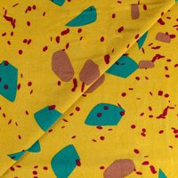 Promotion Tissus de rêve 29% de réduction sur crêpe viscose jaune abstrait