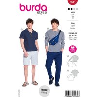 Patron Burda 5641 - T-shirt homme col rond ou col polo