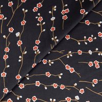 Promotion Tissus de rêve 14% de réduction sur popeline coton fleurs noires