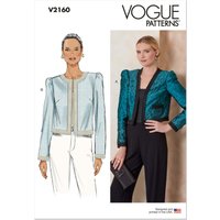 Patron Vogue n°2160 – Veste courte doublée à bordure décorative – A7 (32-44)
