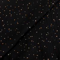 Double gaze 100% coton - Noir pépite d'or