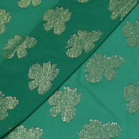 Mousseline de soie jacquard lancé découpé - Fleur vert