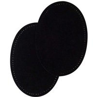 Renforts coudes et genoux imitation daim à coudre (9,5 cm x 14 cm, Noir)