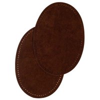 Renforts coudes et genoux imitation daim à coudre (9,5 cm x 14 cm, Brun)