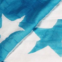 Étole 100% coton - Étoile bleu fond blanc