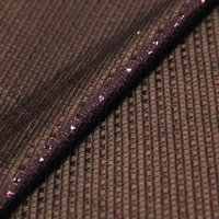 Tissu brocart - Carreaux bronze scintillant fond marron