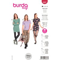 Patron Burda 6087 - T-Shirt, robe – près du corps avec encolure bateau