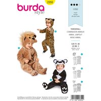Patron Burda Carnaval 2355 - Déguisement Combinaison animaux bébé