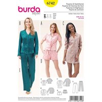 Patron Burda 6742 : Pyjama et chemise de nuit Femme