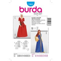Patron Burda Carnaval 7468 - Déguisement Historique Robe, bonnet Moyen - Âge