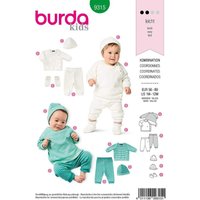 Patron Burda 9315 - Sweat, pantalon, bonnet et chaussons pour bébés