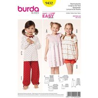 Patron Burda 9432 - Kids Lingerie de nuit