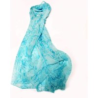 Foulard 100% soie - Reptile serpent bleu