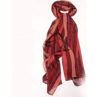 Foulard 100% soie - Feuillage mauve à rayures