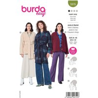 Patron Burda 5976 - Veste & manteau dcontractés, sans col et avec encolure