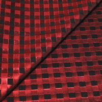 Tissu broché - Carreaux framboise & noir