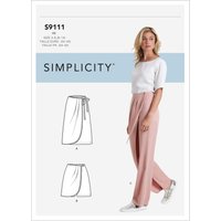 Patron Simplicity 9111.H5 - Pantalon femme portefeuille ou short & jupe