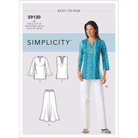 Patron Simplicity 9130.BB - Ensemble Tunique pantalon ou jupe femme