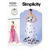 Patron Simplicity 9289.E5 - Robe bustier avec jupe détachable et ceinture
