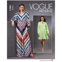 Patron Vogue 1803 Y - Robe évasée avec col montant et manches raglan volumineuses