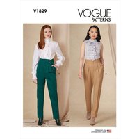 Patron Vogue 1829 F5 - Pantalon femme taille haute avec plis frontaux