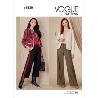 Patron Vogue 1830 B5 - Ensemble femme : veste cintrée et pantalon ample