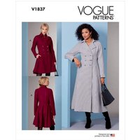 Patron Vogue 1837 F5 - Manteau femme croisé façon redingote