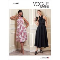 Patron Vogue 1883 A5 - Robe entrecroisée à dos nu