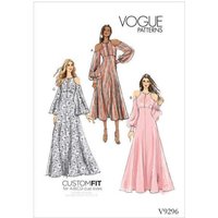 Patron Vogue 9296 A5 - Robes pour femmes à épaules nues et taille haute