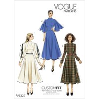 Patron Vogue 9327 E5 - Robe femme à décolleté V avec bas évasé