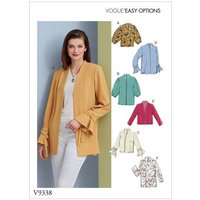 Patron Vogue 9338 E5 - Vestes femme de style ouvert