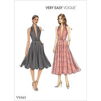 Patron Vogue 9343 E5 -Robe femme "Marylin" avec dos à corsage style américain