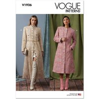 Patron Vogue 1926 Y5 - Manteau femme doublé coupe semi-ajustée