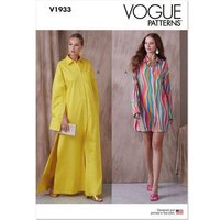 Patron Vogue 1933 F5 - Robe femme trapèze, boutonnage frontal