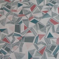 Popeline 100% coton bio (GOTS) - Triangles vert & rose