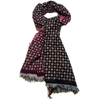 Écharpe laine & coton - Rêve d'Orient rouge & marron