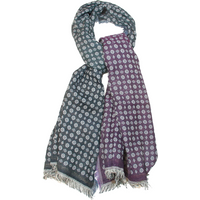 Écharpe laine & coton - Rêve d'Orient bleu & violet