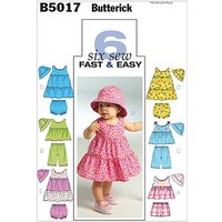 Patron Butterick 5017/OSZ - Haut, robe, culotte, short, pantalon et chapeau
