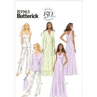 Patron Butterick 5963/A5 - Robe de chambre, haut, chemise de nuit, pantalon et sac à main